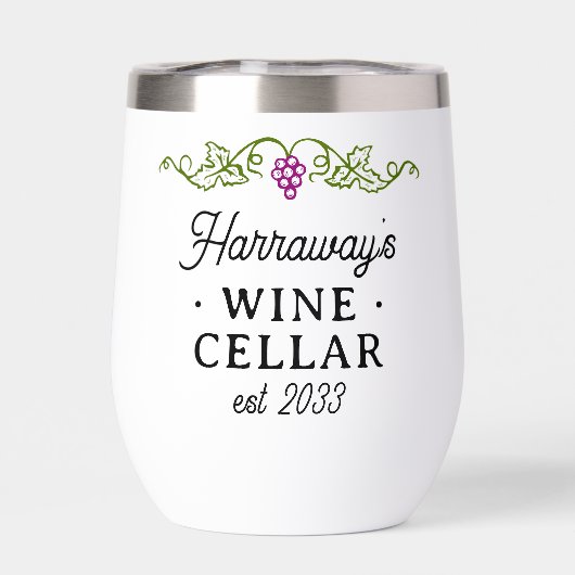 Weinkeller Lila Trauben Personalisiert Name Datum (Rückseite)