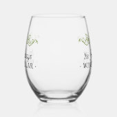 Weinkeller Lila Trauben Personalisiert Name Datum Weinglas Ohne Stiel (Links)