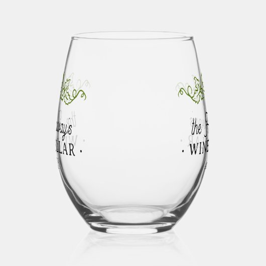 Weinkeller Lila Trauben Personalisiert Name Datum Weinglas Ohne Stiel (Links)