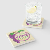 Weinkeller-lila Trauben-personalisierter Steinuntersetzer (Seitenansicht)