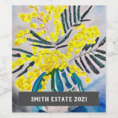 Weinkeller mit gelbem Wind Weinetikett (Einzelnes Label)