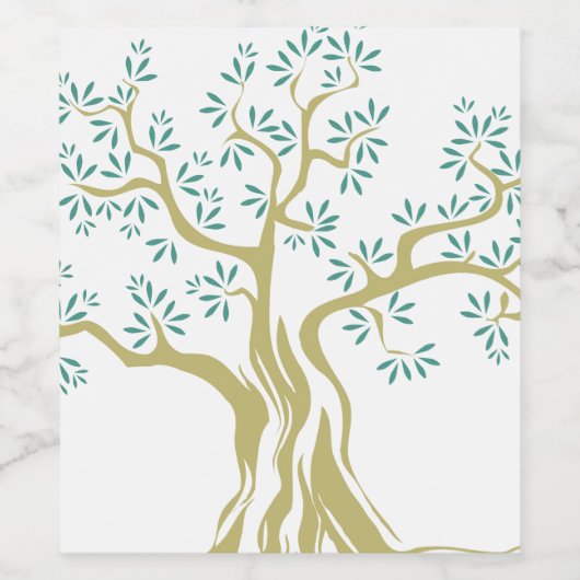 Weinkeller mit Olivenbäumen - Rustikales Design Weinetikett (Einzelnes Label)