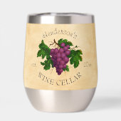 Weinkeller mit Trauben Personalisierter Name Vinta (Rückseite)