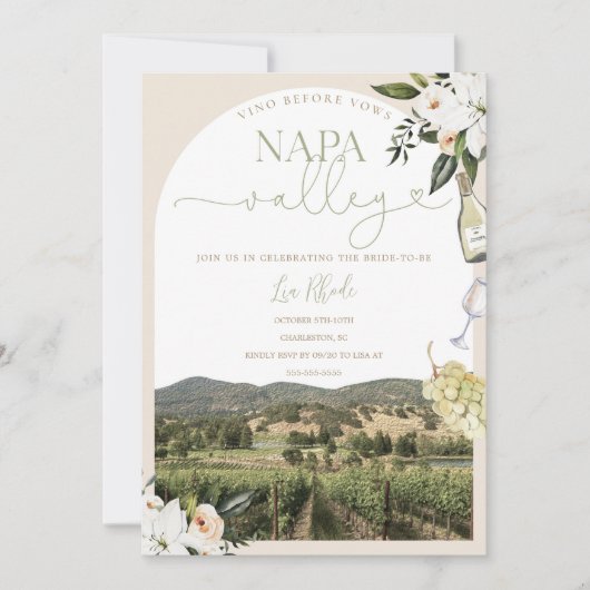 Weinkeller Napa Valley Bachelorette Einladung (Vorderseite)