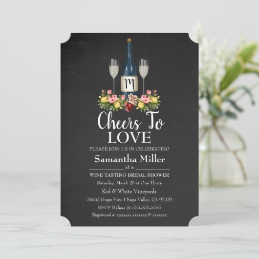 Weinkeller oder Brautdusche Einladung (Stehend Vorderseite)