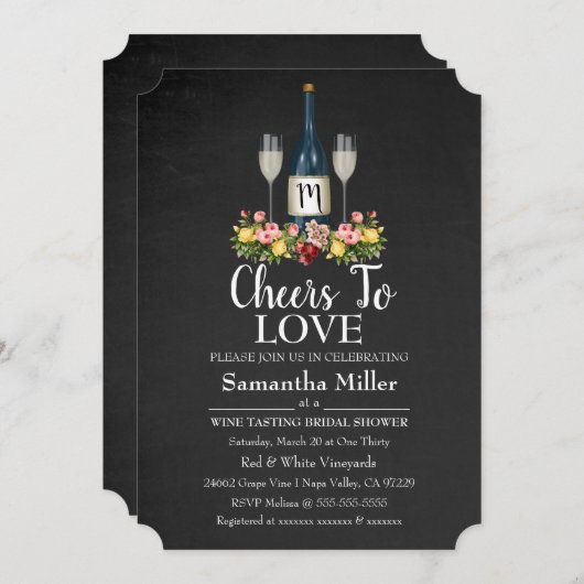 Weinkeller oder Brautdusche Einladung (Vorne/Hinten)