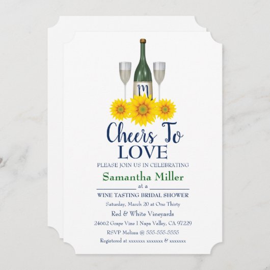 Weinkeller oder Brautdusche Einladung (Vorne/Hinten)