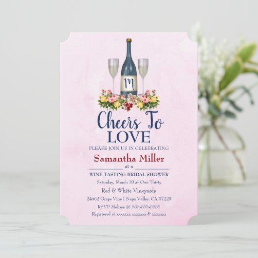 Weinkeller oder Brautdusche Einladung (Stehend Vorderseite)