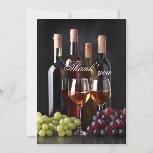 Weinkeller oder Weinberg Foto Hochzeit Dankeskarte (Vorderseite)