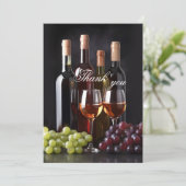 Weinkeller oder Weinberg Foto Hochzeit Dankeskarte (Stehend Vorderseite)