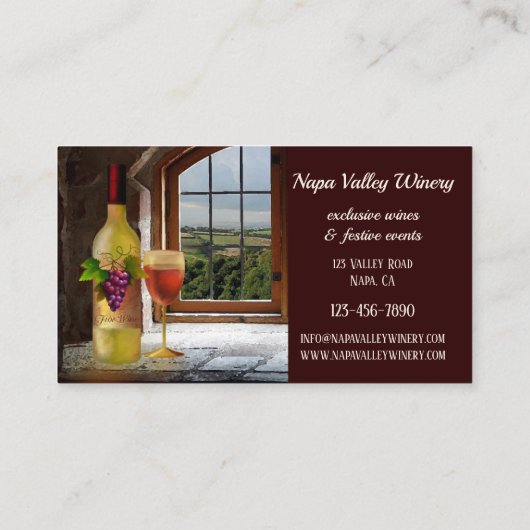 Weinkeller oder Weinkeller Themenkarte Visitenkarte (Rückseite)