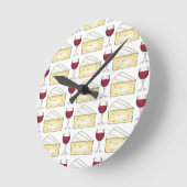 Weinkeller Roter Wein Glas Brie Feinschmecker Wein Runde Wanduhr (Winkel)