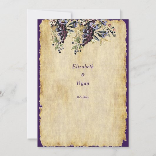 Weinkeller Rustikale Hochzeit Einladung (Rückseite)