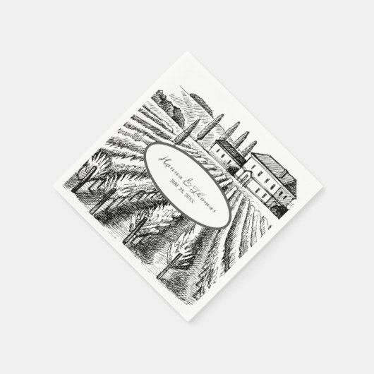 Weinkeller Rustikale Hochzeit Serviette (Ecke)