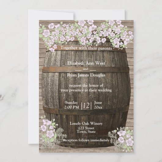 Weinkeller, rustikales Holz, Land, Einladung zur H (Vorderseite)