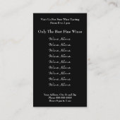 Weinkeller und Bar Weinkeller Visitenkarte (Rückseite)