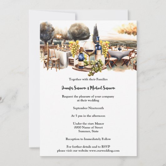 Weinkeller und Fresken Herbst Weinberg Einladung (Vorderseite)