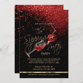 Weinkeller und Lippen Lipsense Party Einladung (Vorne/Hinten)