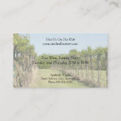 Weinkeller und Weine Business Card Visitenkarte (Rückseite)