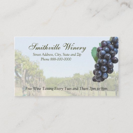 Weinkeller und Weine Business Card Visitenkarte (Vorderseite)