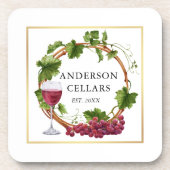 Weinkeller und Weine Weinkultur und Erde Weinkelle Getränkeuntersetzer (Vorderseite)