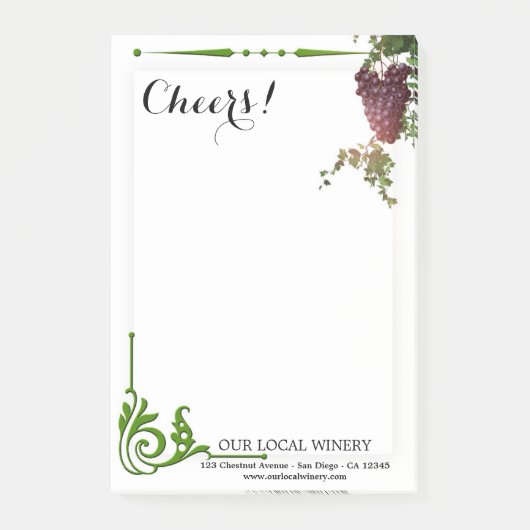 Weinkeller und Weine Weinroute Weinkeller und Wein Post-it Klebezettel (Vorderseite)