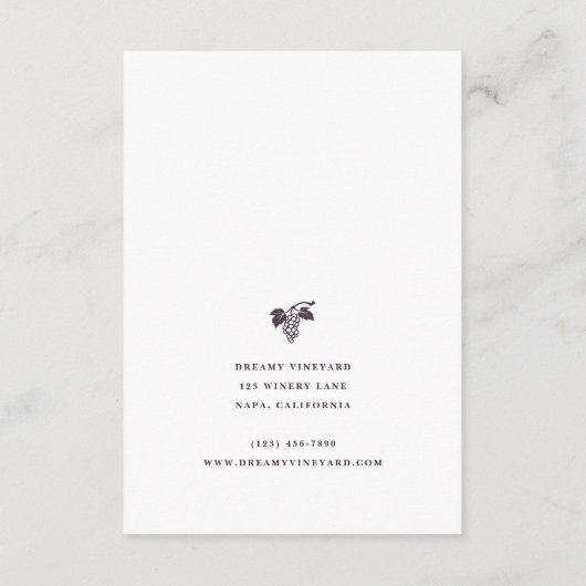 Weinkeller und Weinkeller Hochzeitsempfang Begleitkarte (Rückseite)