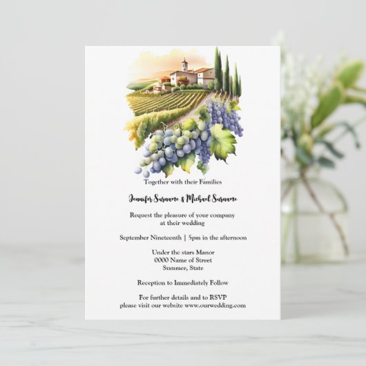 Weinkeller und Wine tasting in der Fattoria Moncuc Einladung (Stehend Vorderseite)