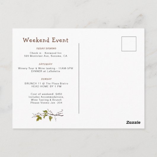 Weinkeller und Wine tasting in der Fattoria Moncuc Postkarte (Rückseite)