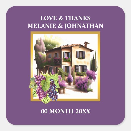 Weinkeller Villa dei Cedri Weinkultur und Erde Wei Quadratischer Aufkleber (Vorderseite)