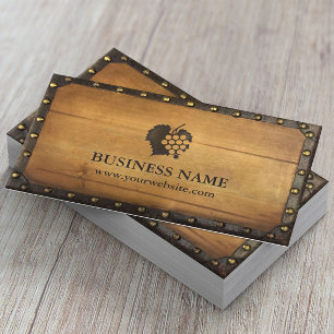 Weinkeller Vintag Gerahmt Altes Holz Weinberg Wein Visitenkarte