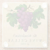 Weinkeller-Vintage Trauben addieren Glasuntersetzer (Rückseite)