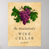 Weinkeller Vintage Trauben Weinberg | PERSONALISIE Poster (Vorne)