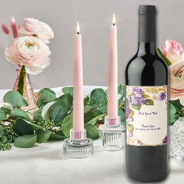 Weinkeller Weinberg Hochzeit Lila Trauben Blume Weinetikett