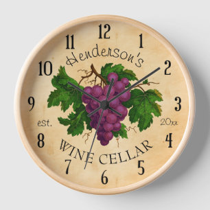 Weinkeller Weingut Trauben Vintage Personalisiert Uhr