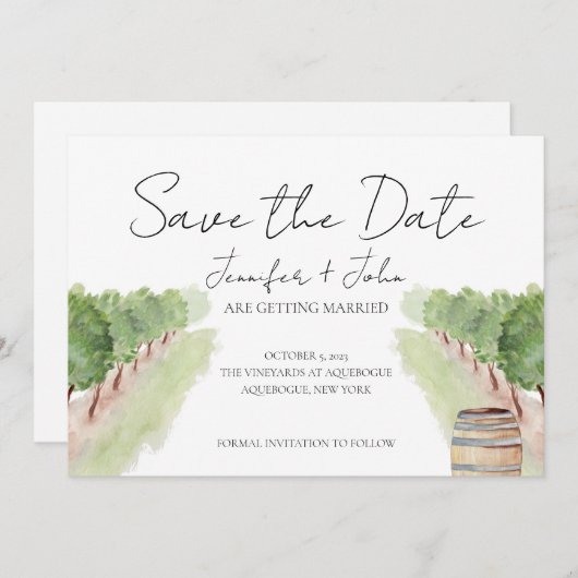 Weinkeller Weinkeller Save the Date Einladung (Vorne/Hinten)
