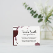 Weinkeller Weinstock | Wein Sommelier Visitenkarte (Stehend Vorderseite)