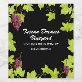 *~* Weinkeller Weintraube AR21 Cluster Weinberg Weinetikett (Einzelnes Label)