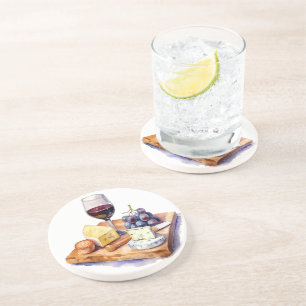 Weinkeller Weintrauben Käse Weinkultur und Erde Getränkeuntersetzer