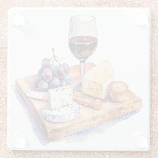 Weinkeller Weintrauben Käse Weinkultur und Erde Glasuntersetzer (Rückseite)