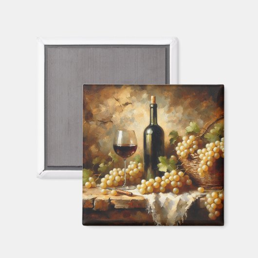 Weinkeller Weintrauben - Leben Magnet (Vorderseite/Rückseite)