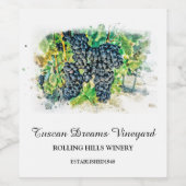 *~* Weinkeller Weintraubencluster Weinberg AR21 Weinetikett (Einzelnes Label)