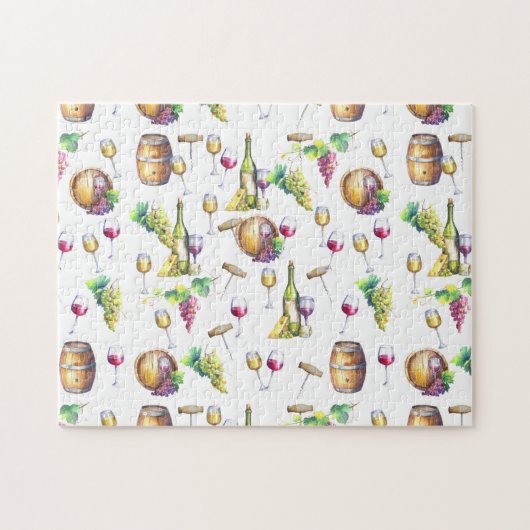 Weinkeller Weißer Roter Glass Puzzle (Horizontal)