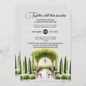 Weinkellerei al fresco Grauspeisen Italienisches A Einladung (Vorne/Hinten)