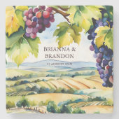 Weinkellerei Brautparty bevorzugt bedruckte Steinuntersetzer (Vorderseite)