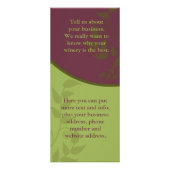 Weinkellerei-Gestell-Karte Werbekarte (Hinten)