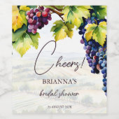 Weinkellerei im Sommer Brautparty gedruckt Weinetikett (Einzelnes Label)