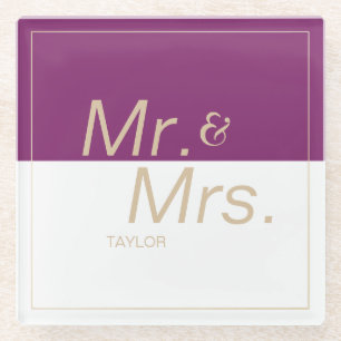 Weinkellerei lila minimalistisch moderne Hochzeit Glasuntersetzer