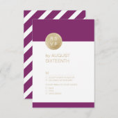 Weinkellerei lila minimalistisch moderne Hochzeit RSVP Karte (Vorne/Hinten)