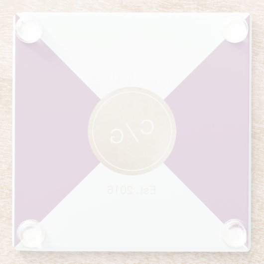 Weinkellerei lila minimalistisch moderne Hochzeits Glasuntersetzer (Rückseite)